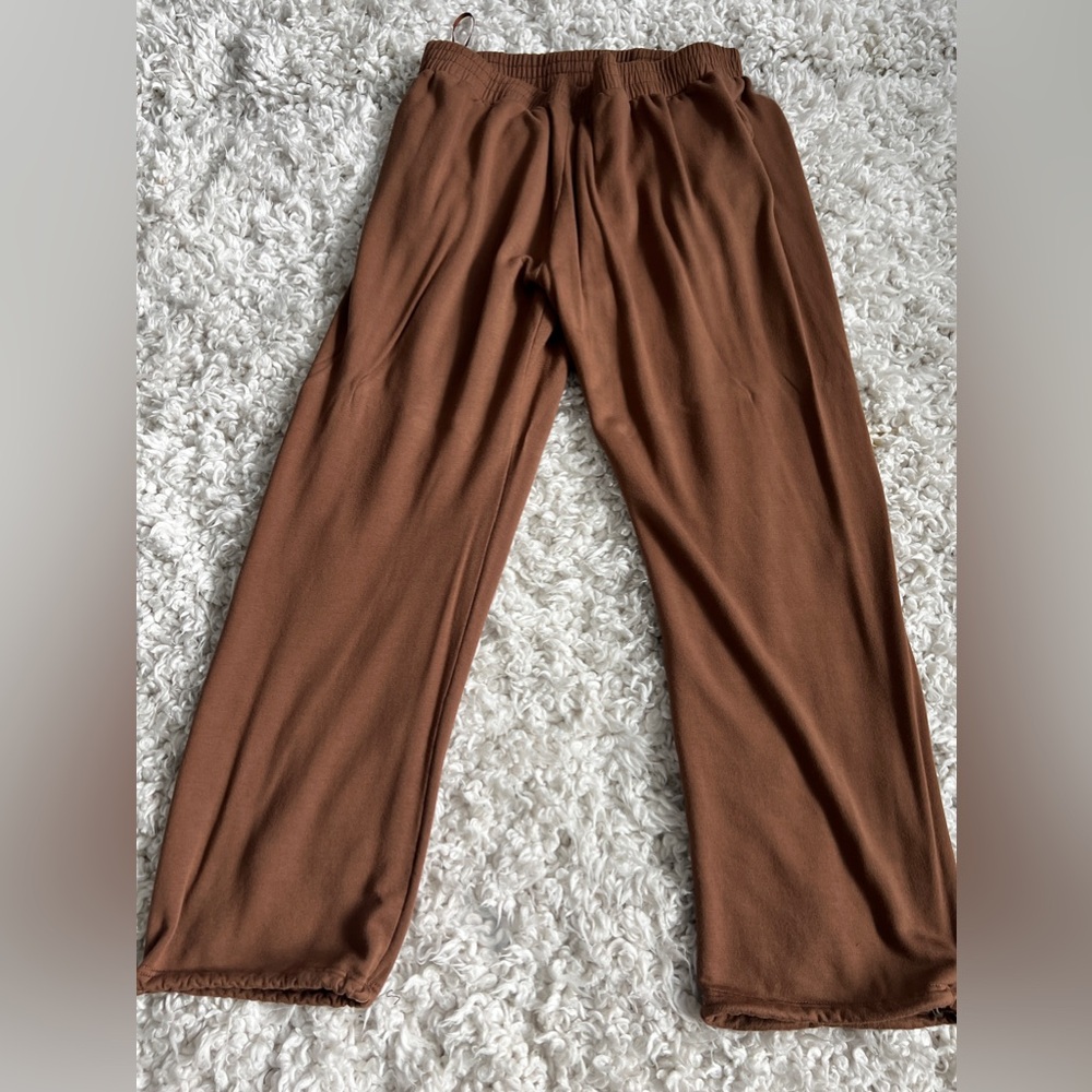 Brown adjustable ankle sweatpants